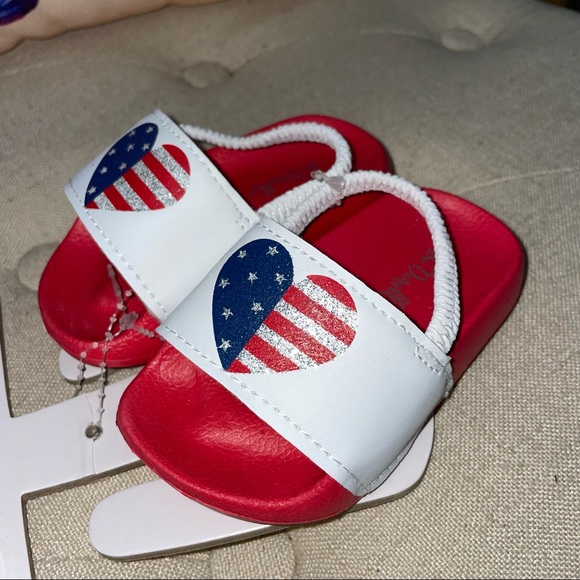 So' Dorable NWT! Girls American Flag Sandals And Sunglasses Set Size 3 - Picture 4 of 9